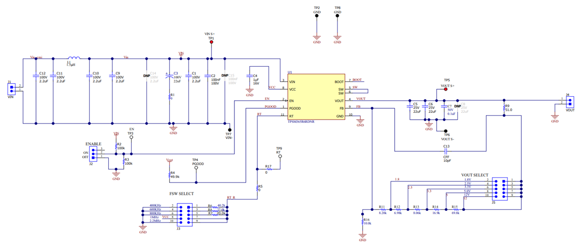 Schematic - Texas Instruments TPSM365R6 Evaluation Modules